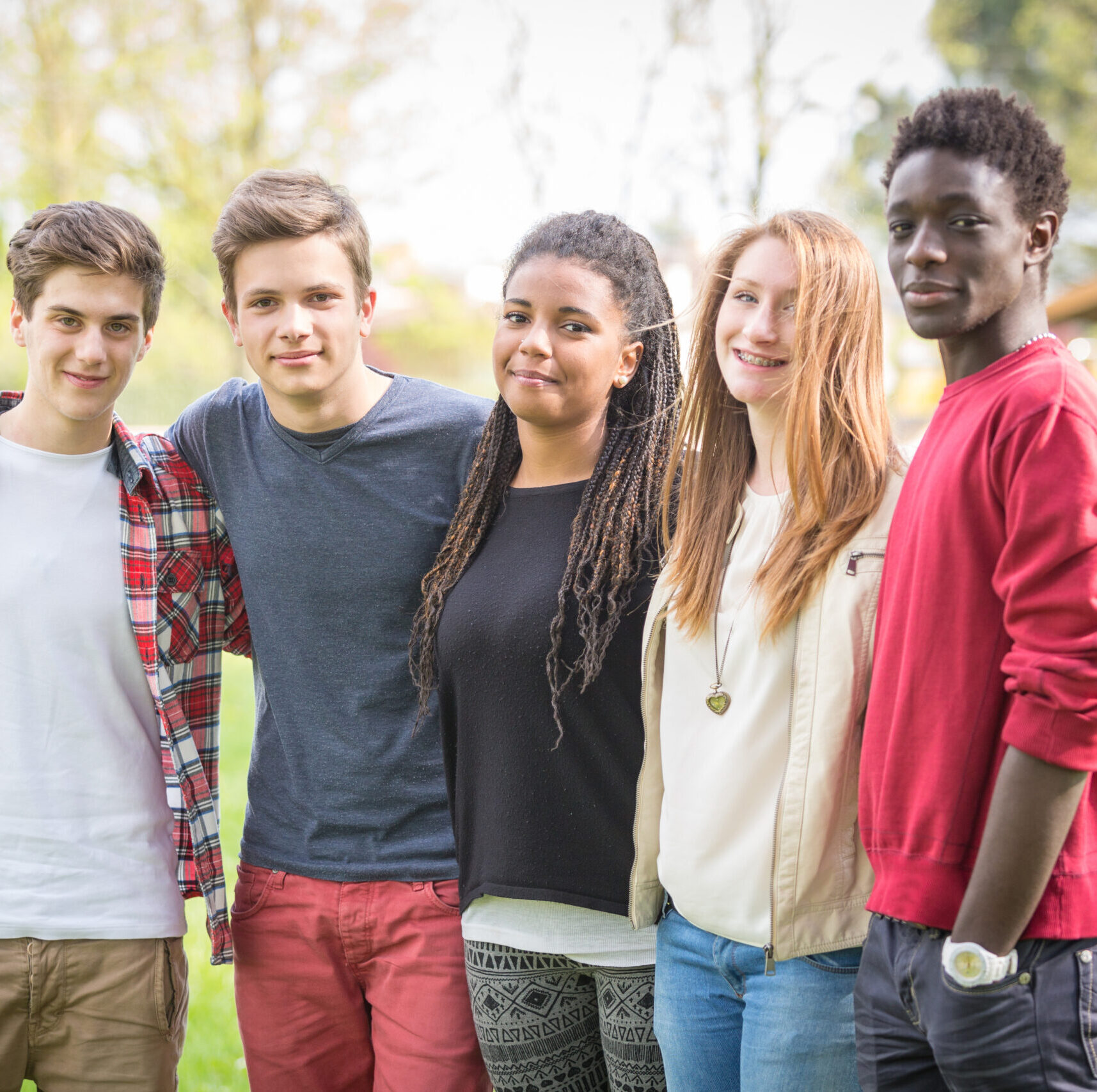 Multiethnic Group of Teenagers Outdoor